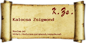 Kalocsa Zsigmond névjegykártya